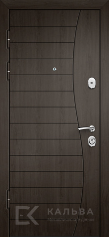 Фото №2 «Металлическая дверь орех венге с фрезеровкой волна №565»