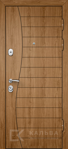 Фото «Стальная дверь МДФ дуб с линиями и венге с узором №11»