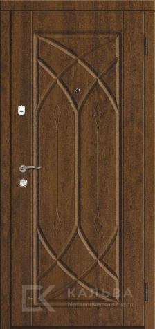 Фото «Металлическая дверь орех венге с фрезеровкой волна №565»